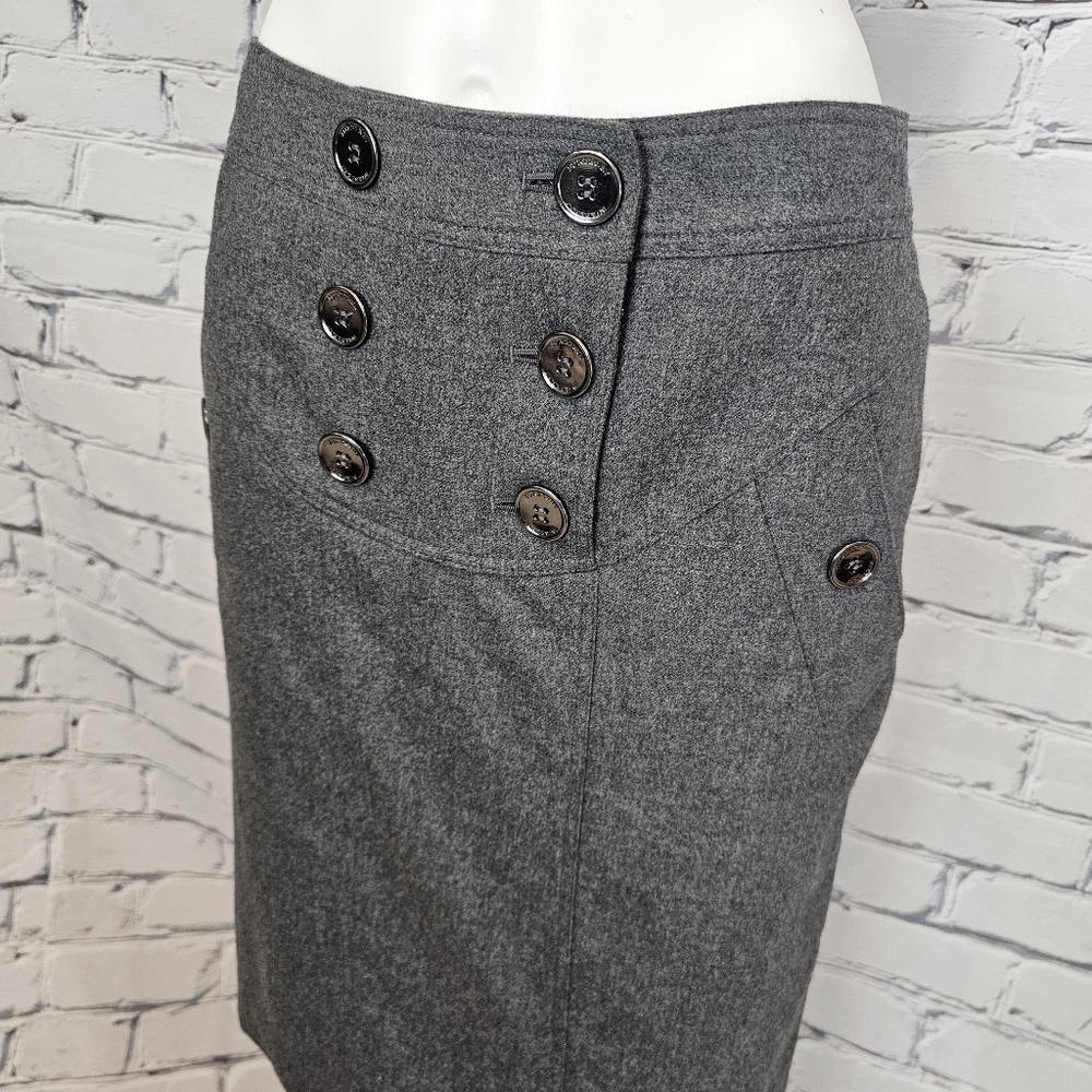 Burberry Gray Wool & Cashmere Pencil Skirt - Picture 4 of 7